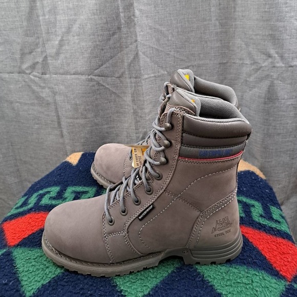 Caterpillar Women's Resorption Waterproof Steel Toe Work Boots Size 9 Grey NEW